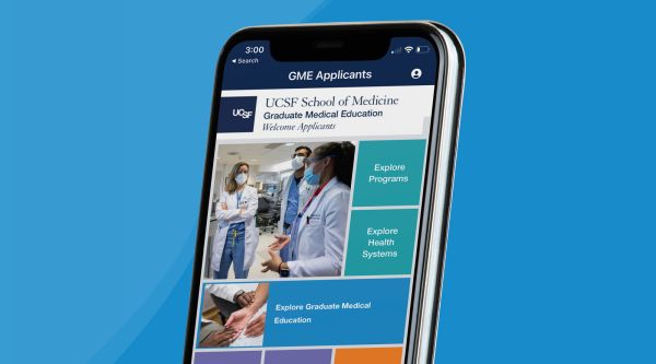 screenshot of the GME section of the UCSF Mobile App