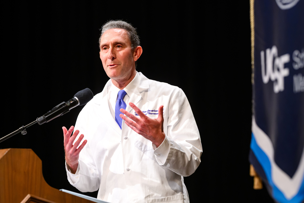 S. Andrew Josephson, MD, at the 2026 White Coat Ceremony