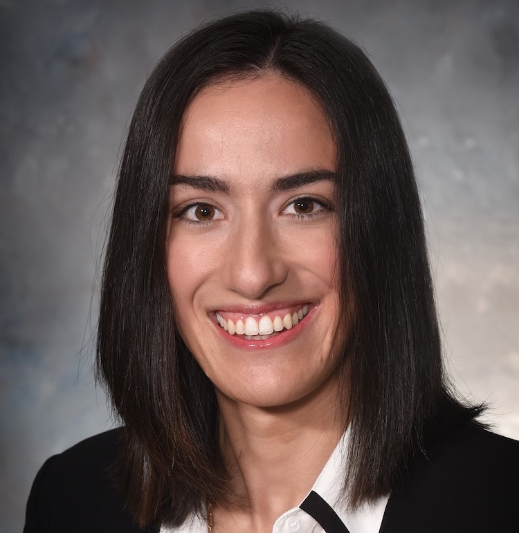 a woman smiling