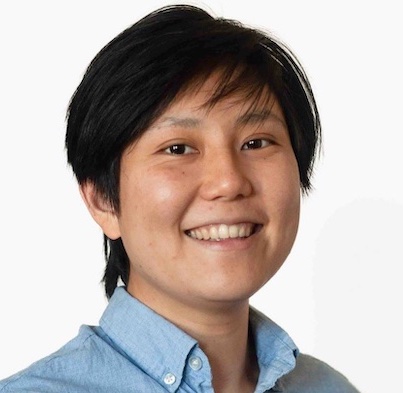 a woman smiling