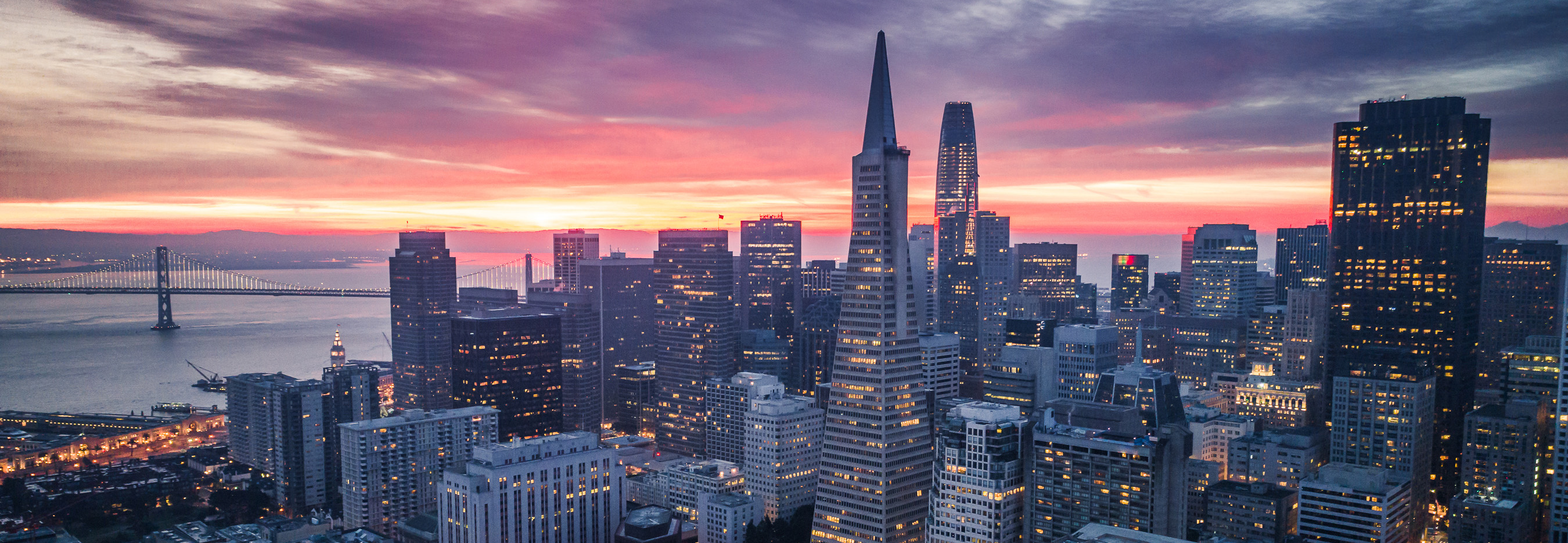Photo of buildings in San Francisco at sunset