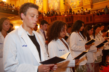 People wearing white coats