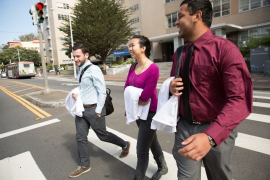 Medical students at UCSF work collaboratively with interprofessional teams to provide compassionate patient care.