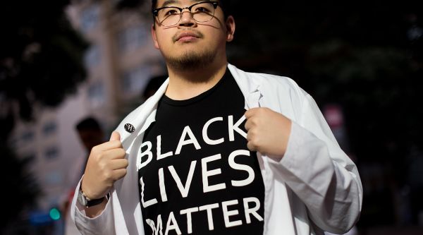 Medical Student Displays Black Lives Matter shirt
